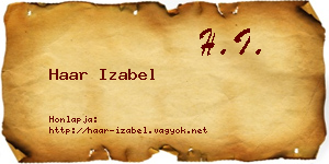 Haar Izabel névjegykártya
